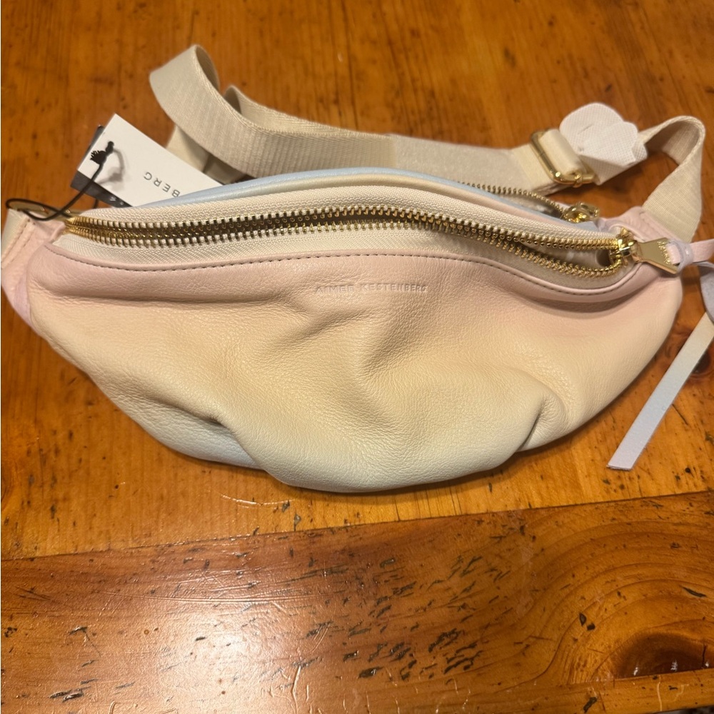 Aimee Kestenberg Beige and Pink Leather crossbody
